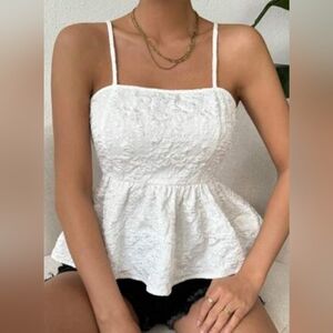 NWOT SHEIN Ivory Jacquard Textured Camisole Top